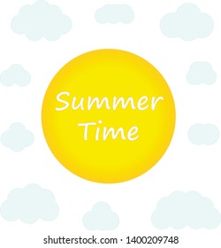 Vector illustration summer time. Sun and clouds. Eps 10