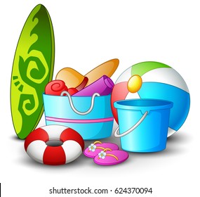 Vector illustration of Summer and travel icon set