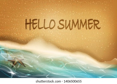 Vector illustration of Summer tropical banner. Summer Background For Placard Template, Beach Poster, Flyer, Leaflet, Banner and Summer Party Poster - Vector