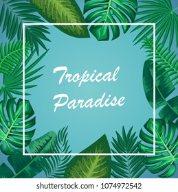  Vector illustration of Summer Tropical Leaves.