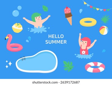 Vector illustration of summer vacation.