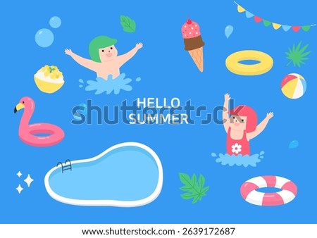 Vector illustration of summer vacation.