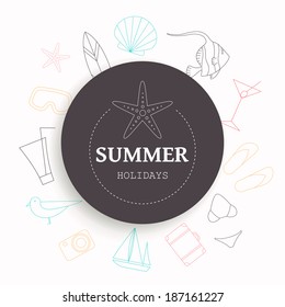 Vector Illustration of a Summer Vacation Emblem