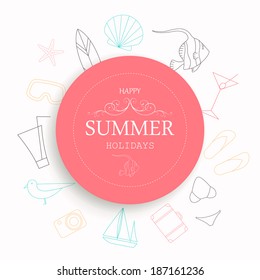 Vector Illustration of a Summer Vacation Emblem