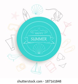 Vector Illustration of a Summer Vacation Emblem