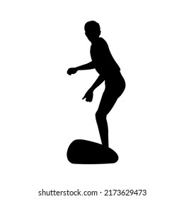 Vector illustration with summer vacation as a motif ( silhouette man surfing )