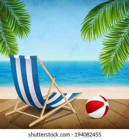 Vector illustration of a summer vacation on the beach