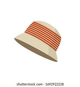 Vector illustration of a summer women's hat on a white background isolated.