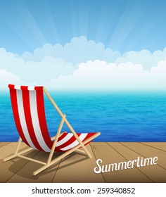 Vector illustration of a summertime rest on the coast