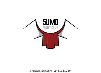 Vector illustration of sumo sport logo design with sumo pants symbol