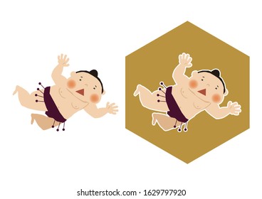 A vector illustration of Sumo wrestler.
Sumo is traditional Japanese national sport.
Character Design.
