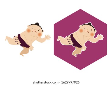 A vector illustration of Sumo wrestler.
Sumo is traditional Japanese national sport.
Character Design.

