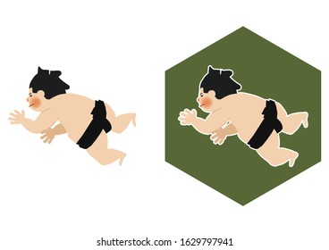 A vector illustration of Sumo wrestler.
Sumo is traditional Japanese national sport.
Character Design.
