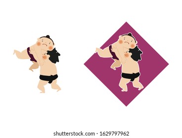 A vector illustration of Sumo wrestler.
Sumo is traditional Japanese national sport.
Character Design.
