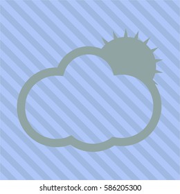  Vector illustration of Sun Behind Cloud vector icon  in Blue with Gray
