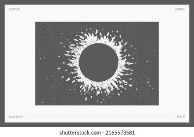 Vector illustration of sun blackout, sketch