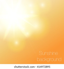 Vector illustration sun in the blue sky