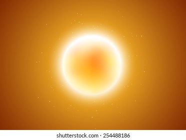 Vector illustration of sun burning in space