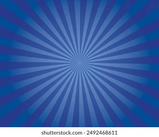 Vector illustration of sun burst with blue gradient on background