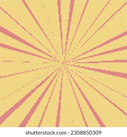 Vector illustration of sun burst dotted style in yellow, orange and green