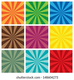 Vector Illustration Of Sun Burst  Retro Pattern Background.