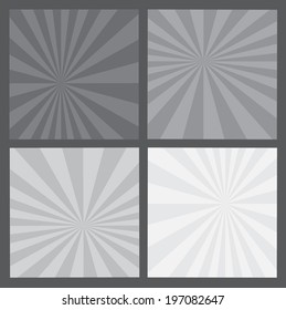 Vector illustration of Sun burst retro Pattern background, grey 