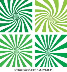 Vector illustration of Sun burst retro Pattern background. Green color