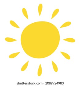 Vector illustration of sun. Cute hand drawn icon.