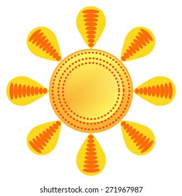 vector illustration of a sun with a dot on a white background
