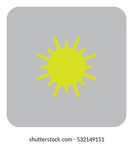 Vector illustration of the sun. Flat forecast icon of a sunny weather. 