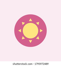 Vector illustration of sun flat icon on light background.