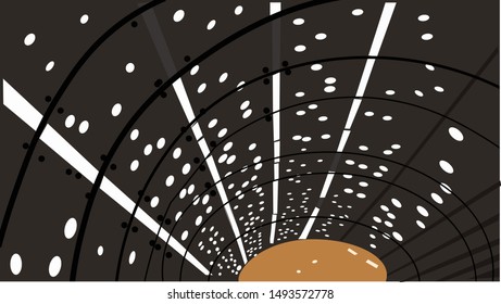 Vector illustration of the sun in geometric shapes.