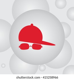 Vector illustration of sun glasses and hat