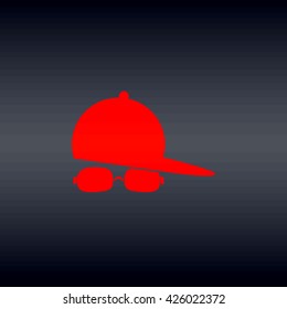 Vector illustration of sun glasses and hat