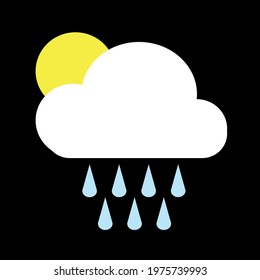 Vector illustration with the sun gone behind a cloud.