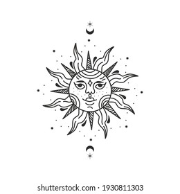 Similar Images, Stock Photos & Vectors of Beautiful sun face symbol ...