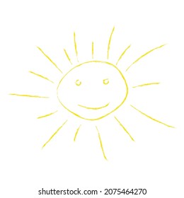 Ilustración vectorial de un sol de estilo dibujado a mano con efecto tiza.