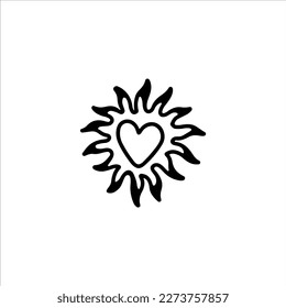 vector illustration of sun with heart concept