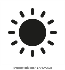 vector illustration of sun icon for brightness symbol on white background