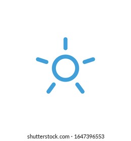 Vector illustration, sun icon. Line design template