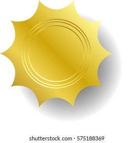 Ilustración vectorial del icono del sol en amarillo
