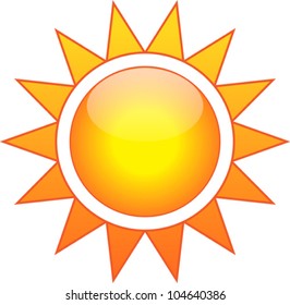 Vector illustration of the sun isolated on white background