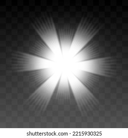 Lichtflatter-Spezialeffekt mit Lichtstrahlen und Zaubersprüchen. Heller Stern.