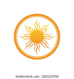 vector illustration of sun logo design template