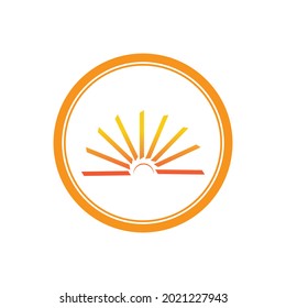 vector illustration of sun logo design template
