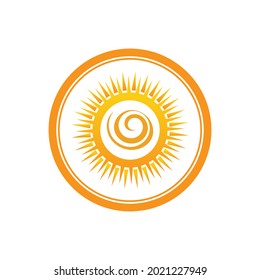vector illustration of sun logo design template