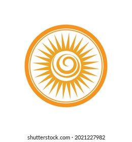 vector illustration of sun logo design template