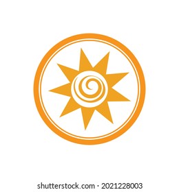 ilustración vectorial de la plantilla de diseño del logotipo del sol