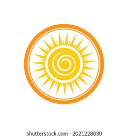 vector illustration of sun logo design template