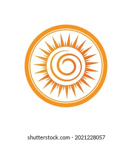 vector illustration of sun logo design template